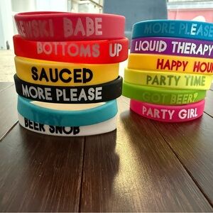 Colorful Party Wristbands /Drink Bands Set